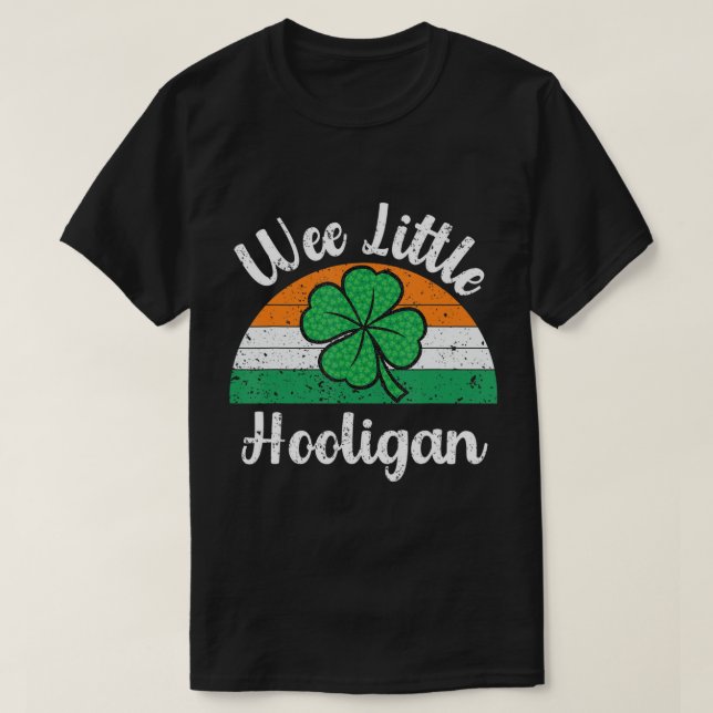 St Patricks Day Shirt Wee Little Hooligan Boy Kids (Design Front)
