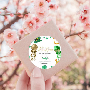 St Patrick's Day Shmarock Thank you Birthday Classic Round Sticker