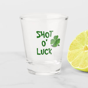 St Patrick's Day Shot O' Luck Clover Glass
