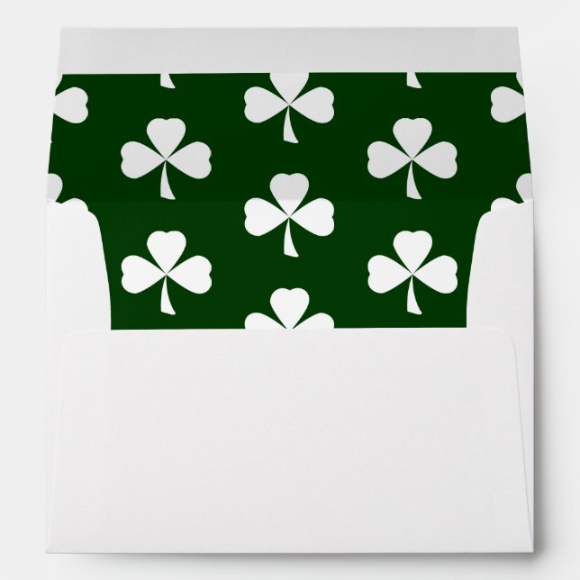 St. Patrick's Day Simple Shamrocks Pattern  Envelope (Back (Bottom))