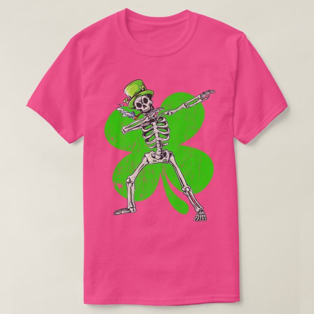 St Patricks Day Skeleton dabbing St Pattys Skull m T-Shirt (Design Front)