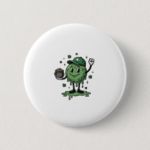 St Patricks Day Slime Mascot Vintage Vector Shirt_ 6 Cm Round Badge