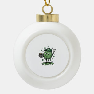 St Patricks Day Slime Mascot Vintage Vector Shirt_ Ceramic Ball Christmas Ornament