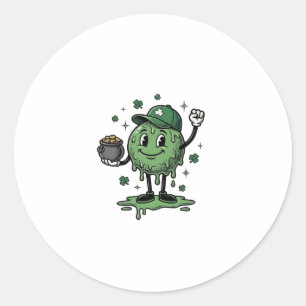 St Patricks Day Slime Mascot Vintage Vector Shirt_ Classic Round Sticker