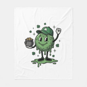St Patricks Day Slime Mascot Vintage Vector Shirt_ Fleece Blanket