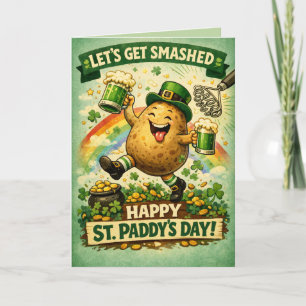 St. Patrick's Day Smashed Spud Funny Greeting Card