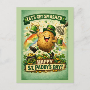 St. Patrick's Day Smashed Spud Funny Greeting Card