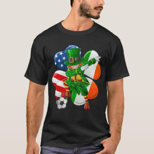 St Patricks Day Soccer Dabbing Leprechaun T-Shirt