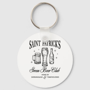St. Patricks Day Social Club Green Beer St. Paddys Key Ring