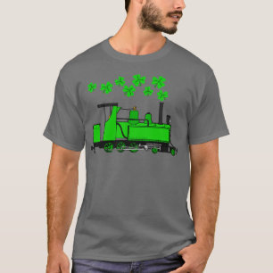 St Patricks Day Steam Train Railroad Enthusiast T-Shirt