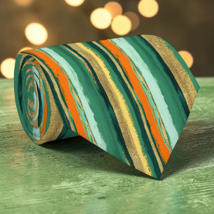 St. Patrick's Day Striped Custom Necktie
