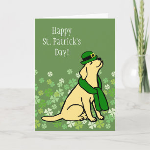 St. Patrick's Day Stylish Yellow Labrador Card