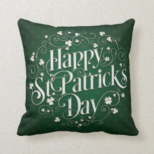 St. Patrick's Day - Swirled Word Art Cushion