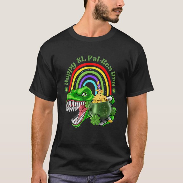 St. PATRICKS DAY T REX HAPPY ST PAREX DAY DINOSAUR T-Shirt (Front)