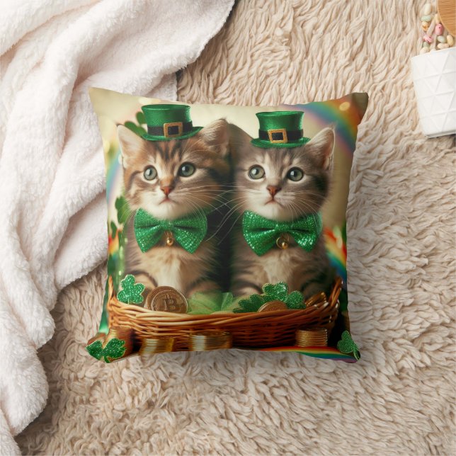 St. Patrick's day Tabbies  Cushion (Blanket)