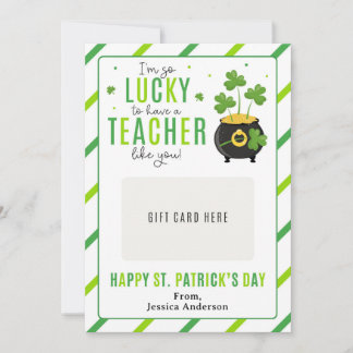 St. Patrick's Day Teacher Appreciation Gift Card