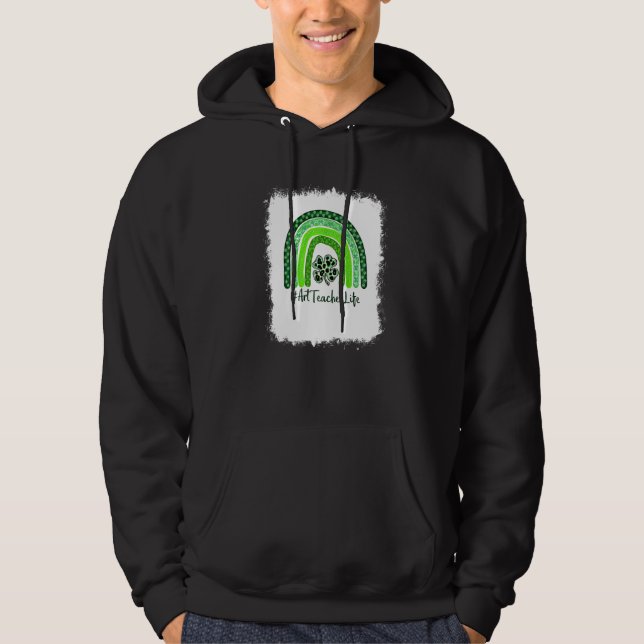 St Patricks Day Teacher Art Teacher I'm The Luckie Hoodie (Front)