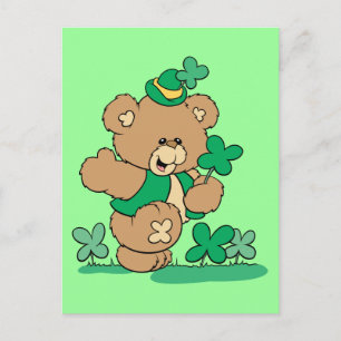 St. Patrick's Day Teddy Bear Postcard