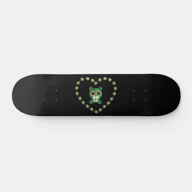 St. Patrick's Day Teddy Bear Skateboard (Horz)