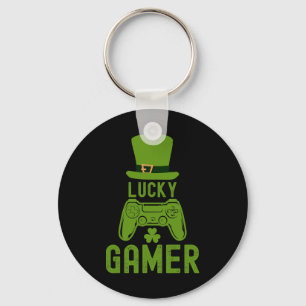 St Patricks Day Tee Shamrock St Patrick Lucky Game Key Ring