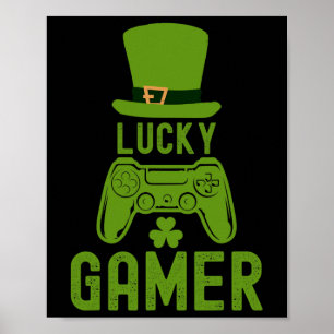 St Patricks Day Tee Shamrock St Patrick Lucky Game Poster