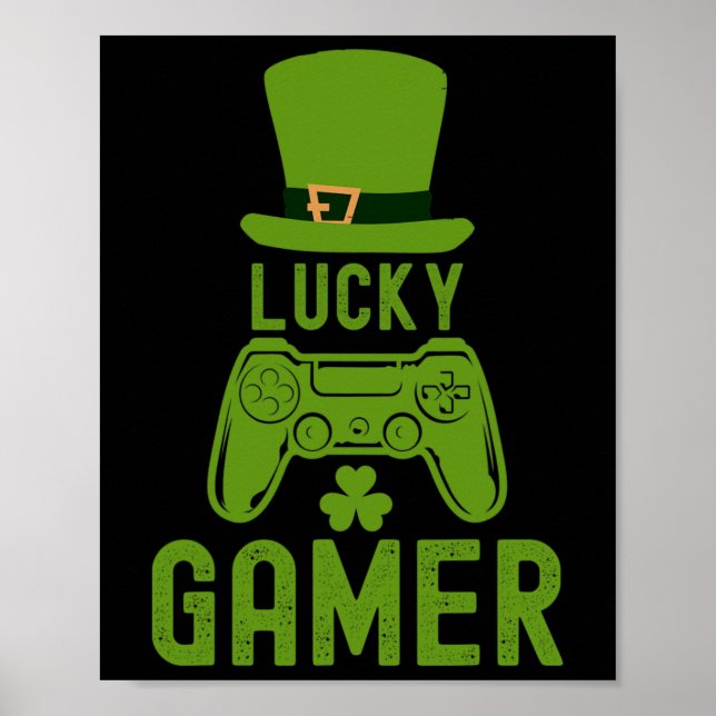 St Patricks Day Tee Shamrock St Patrick Lucky Game Poster (Front)
