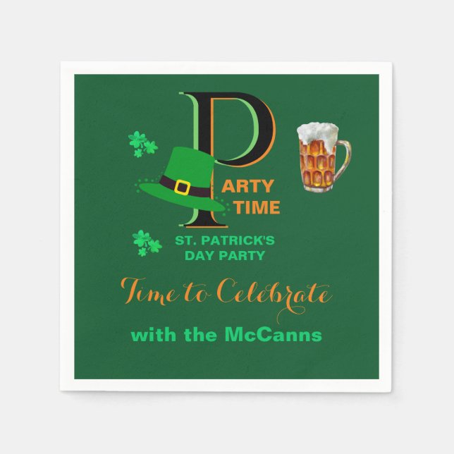 St. Patrick's Day Time to Celebrate    Napkin (Front)