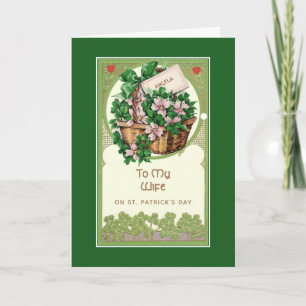 St. Patrick's Day to Wife Religious Shamrocks Card