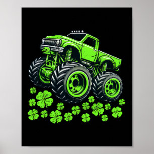 St Patricks Day Toddler Lucky Monster Truck Boys Poster