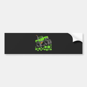 St Patricks Day Toddler Lucky Monster Truck Bumper Sticker