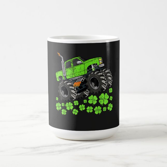 St Patricks Day Toddler Lucky Monster Truck Coffee Mug (Center)