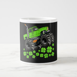 St Patricks Day Toddler Lucky Monster Truck Large Coffee Mug