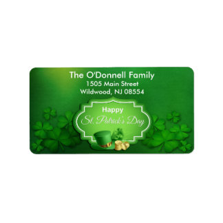 St. Patrick's Day Top Hat & Coins - Customise Label