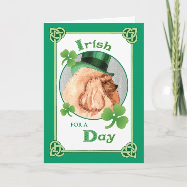 St. Patrick's Day Toy Poodle Card (Front)