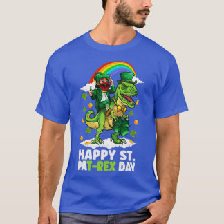 St Patricks Day Trex Dino Leprechaun T Rex Dinosau T-Shirt