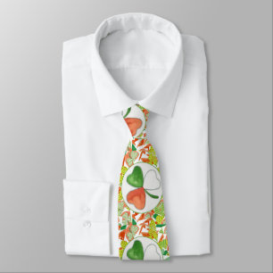 St. Patrick's Day Tri-Colour Shamrock Tie