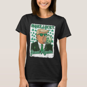 St. Patricks Day Trump Blowing Bubble Gum Irish T-Shirt