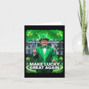 St Patricks Day Trump Leprechaun Hat Make Lucky Card