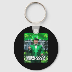 St Patricks Day Trump Leprechaun Hat Make Lucky Key Ring