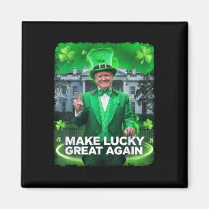 St Patricks Day Trump Leprechaun Hat Make Lucky Magnet