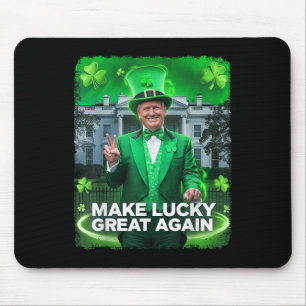 St Patricks Day Trump Leprechaun Hat Make Lucky Mouse Mat