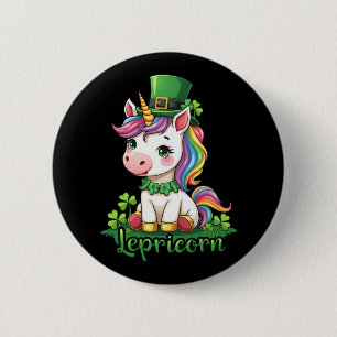 St Patricks Day Unicorn Cute Saint Pattys Girls  6 Cm Round Badge