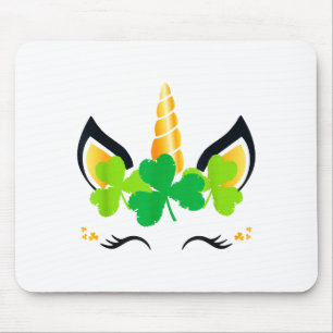 St Patricks Day Unicorn Shirt Girls Outfit Lucky S Mouse Mat