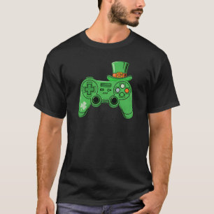 St Patricks Day Video Game Controller Art T-Shirt