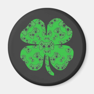 St Patricks Day Video Game Controller Shamrock  Magnet