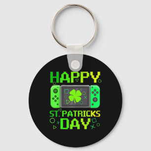 St Patrick's Day Video Game Gamer Shamrock Boys Me Key Ring