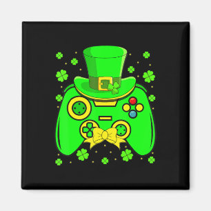 St Patrick's Day Video Game Shamrock Matching Men  Magnet