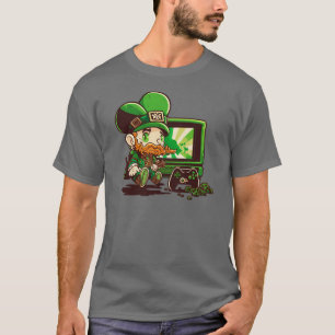 St Patricks Day Video Game Shirt Gamer Leprechaun8