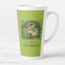 St. Patrick's Day Vintage Girl with Shamrocks
