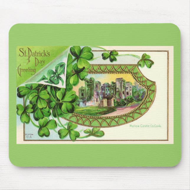 St. Patrick's Day Vintage Ireland Castle Mouse Mat (Front)